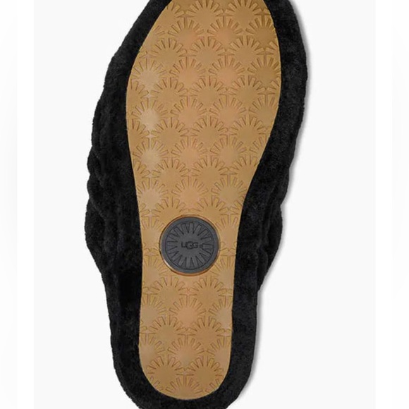 New without tags Ugg black fluff yeah shearling sling back slipper - Picture 6 of 13
